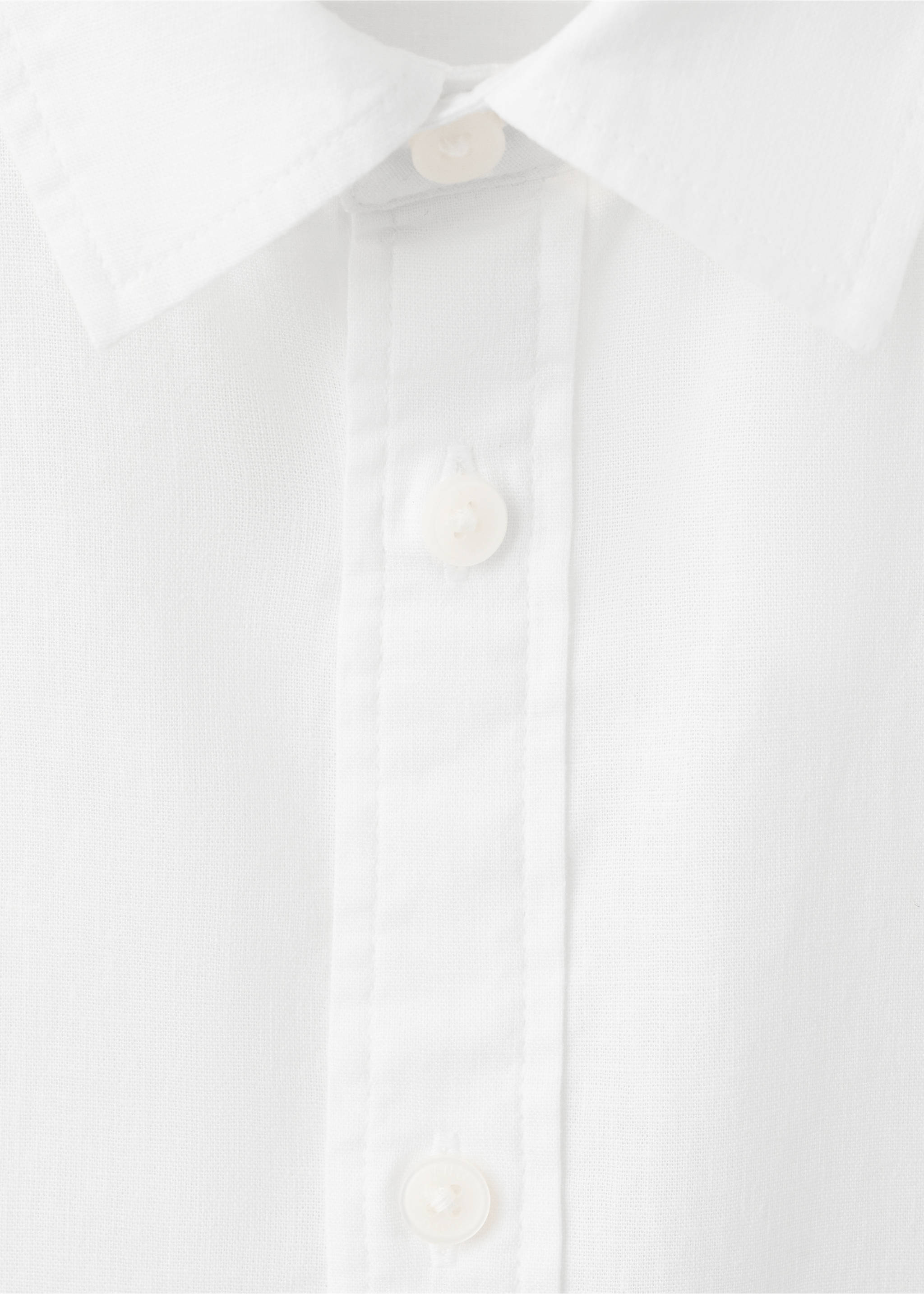 Camisa algodón lino - Detalle del artículo 8, Blanco roto. Ref: 27029216-00.