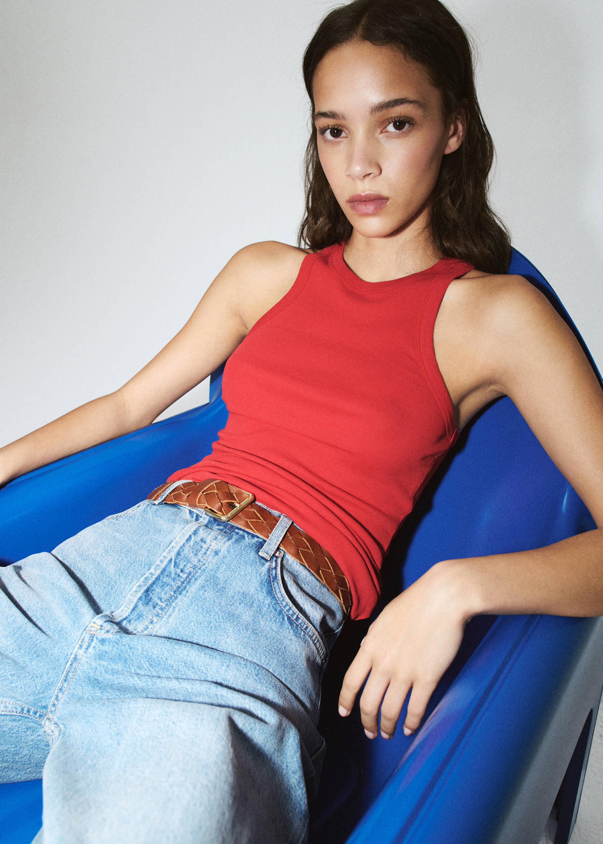 توب قطن بتفاصيل مجعدة - رؤية وسط