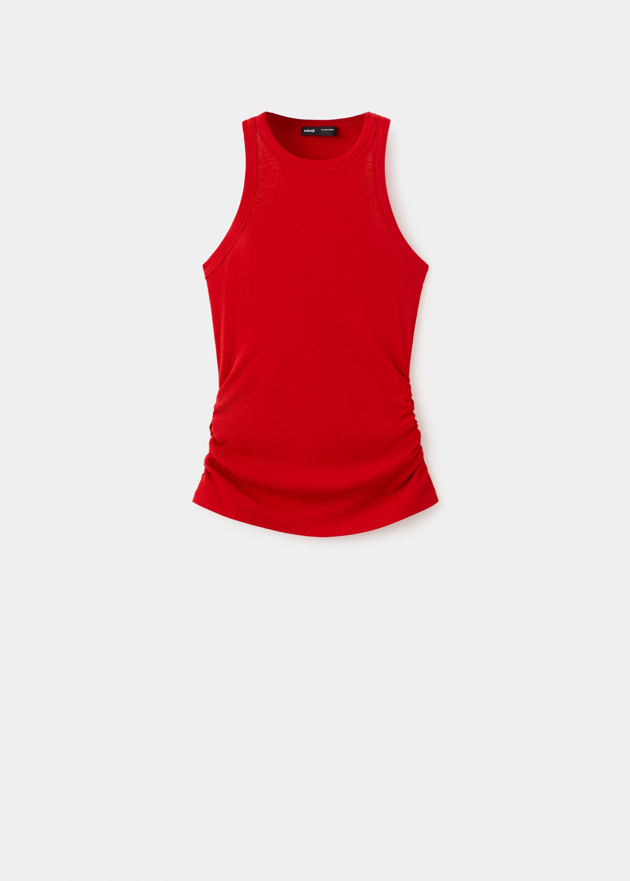 توب قطن بتفاصيل مجعدة - منتج دون نموذج