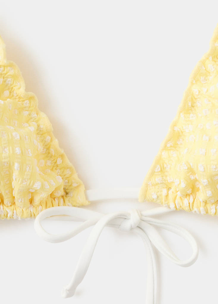 Gingham check bikini top — Yellow