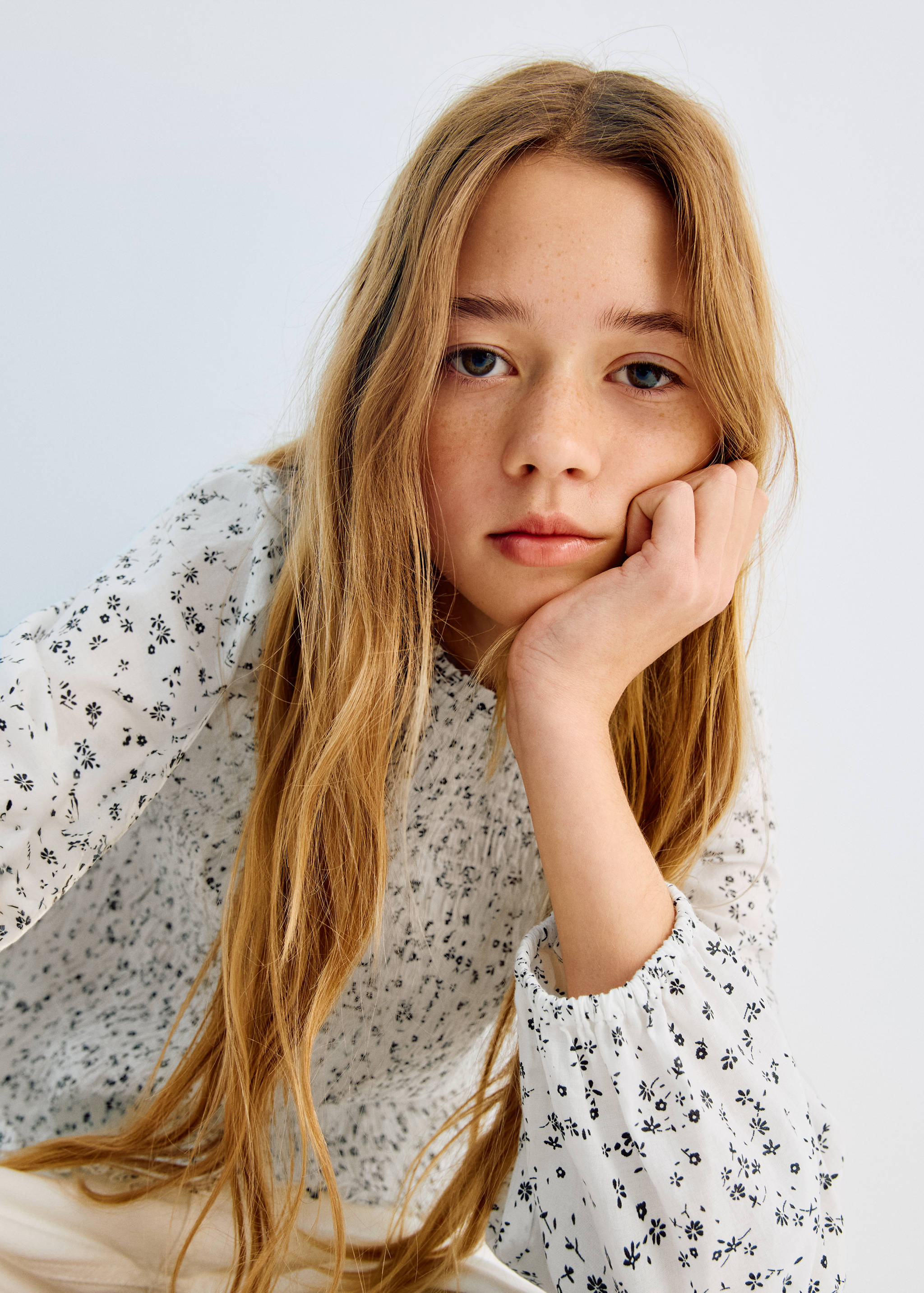 花卉棉质上衣 - null