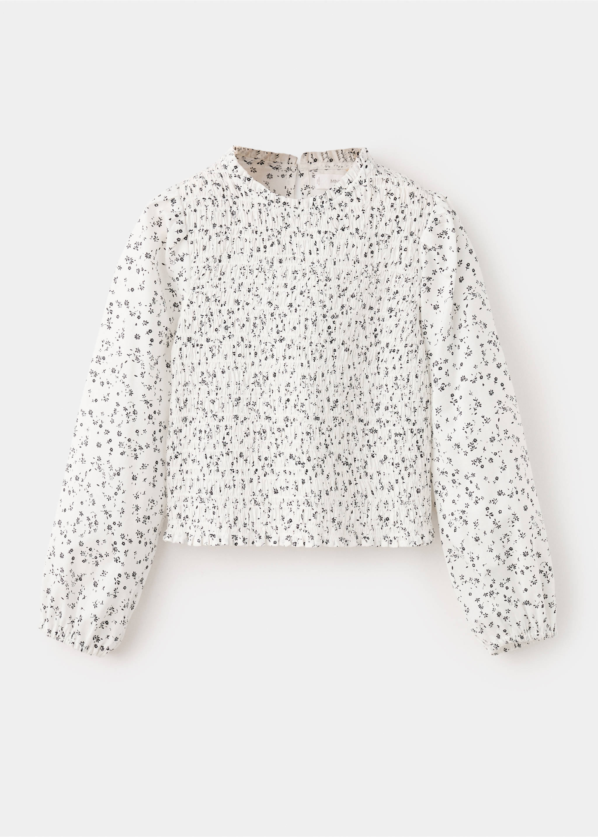 Блузка из хлопка с цветочным принтом - Изделие без модели, Белый. Ref: 27031175-00.