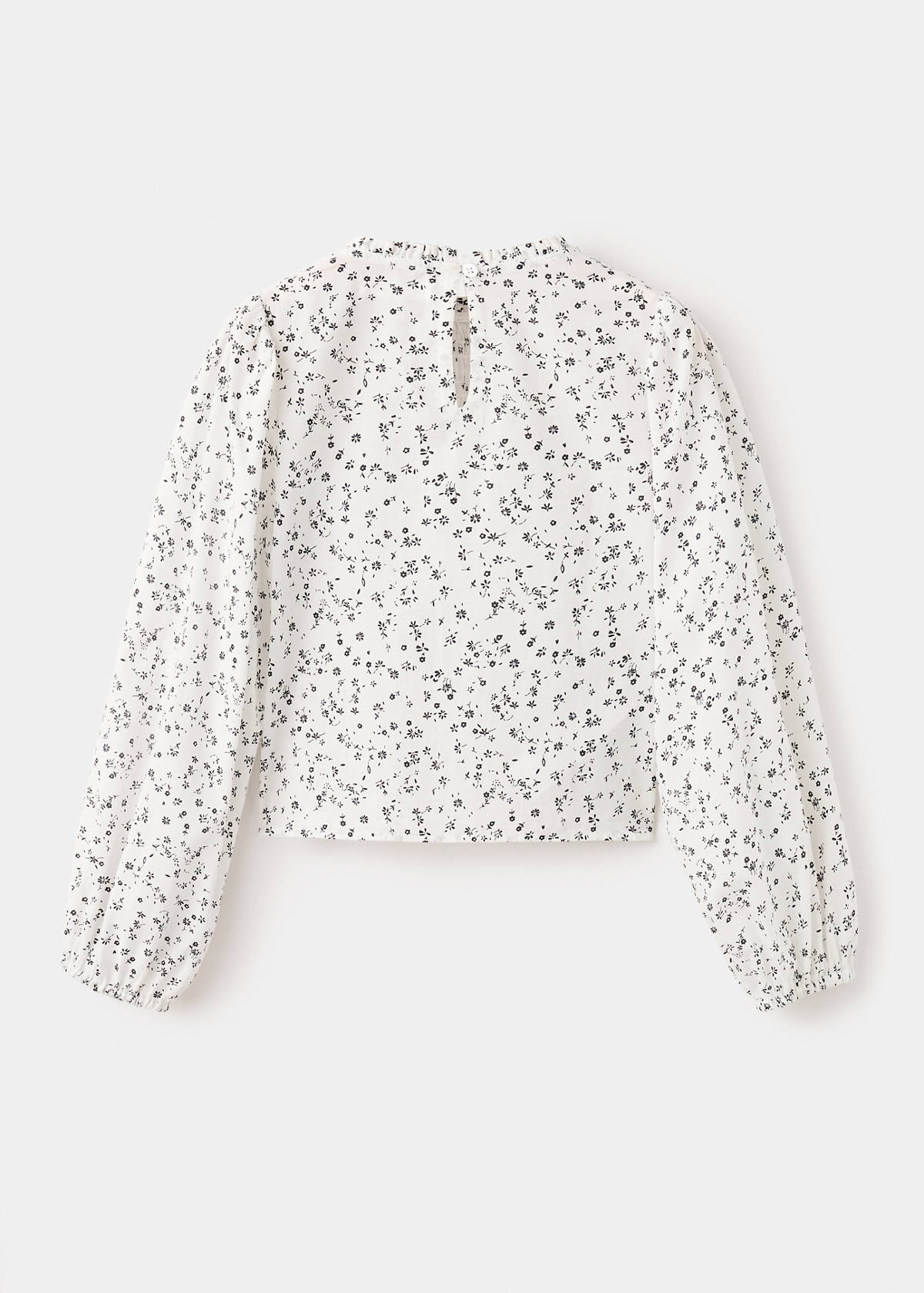 Floral cotton blouse — White