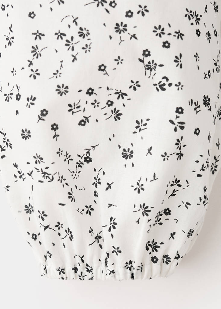 Floral cotton blouse — White