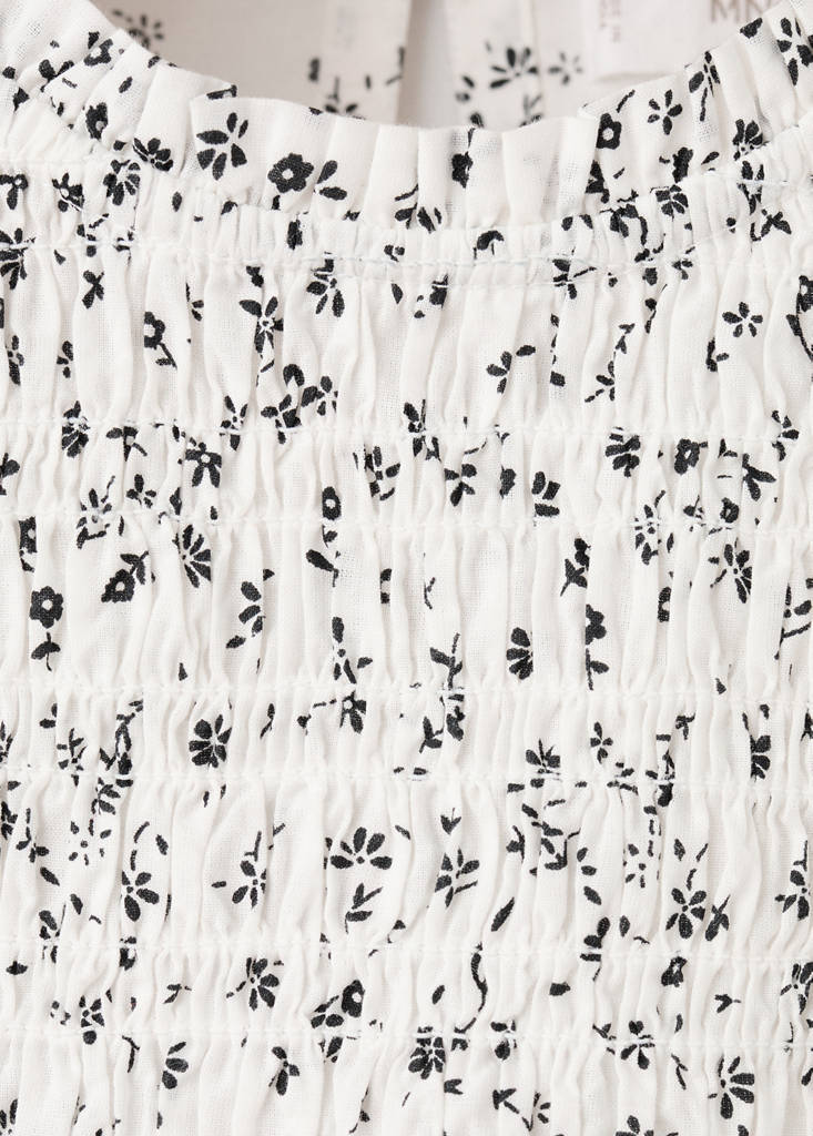 Floral cotton blouse — White