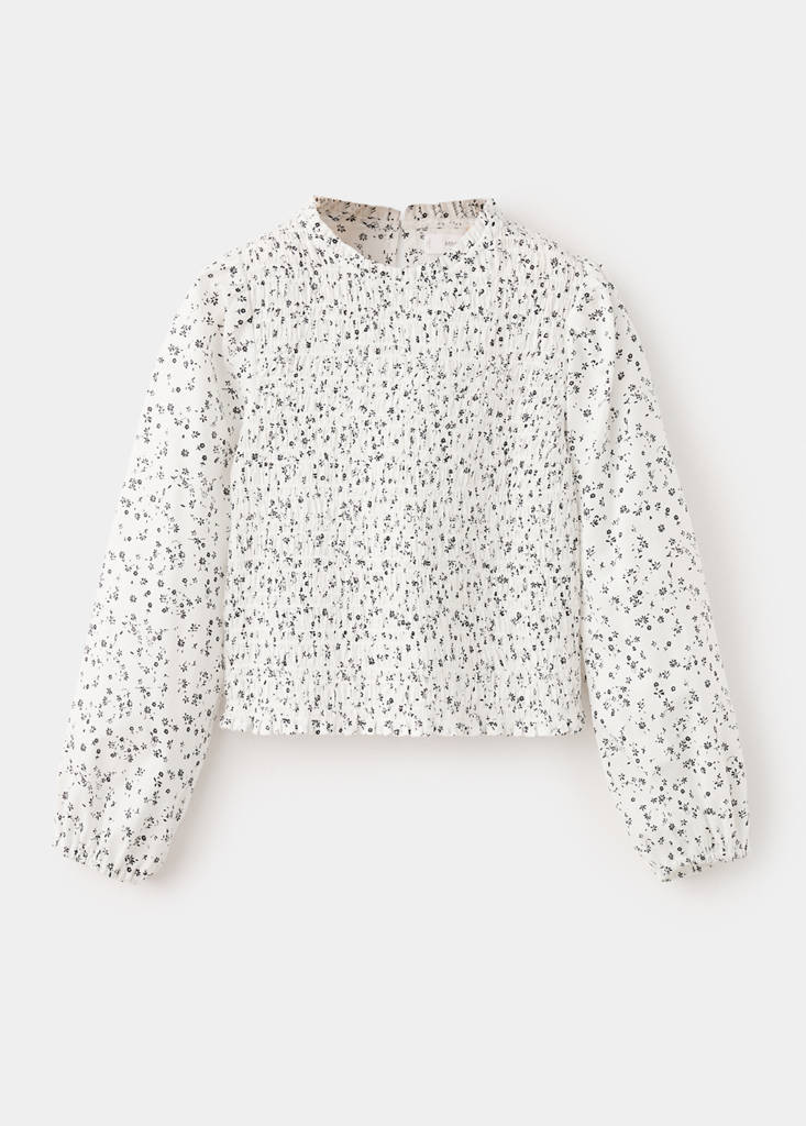 Floral cotton blouse — White