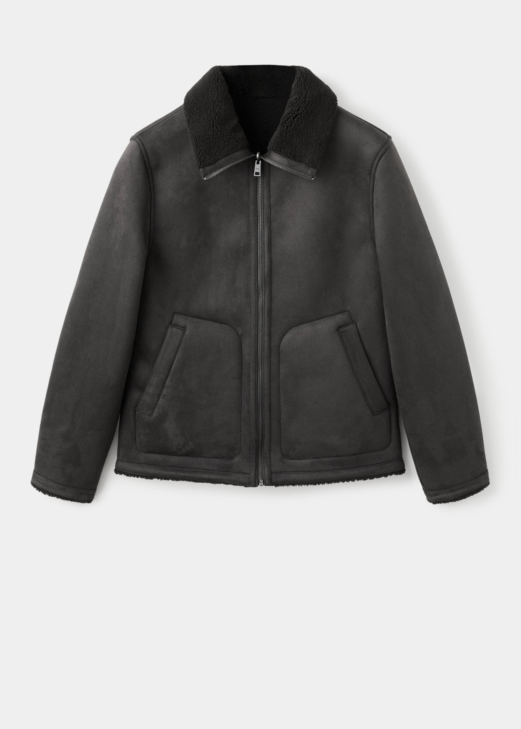 Shearling-lined faux-leather jacket - Article without model