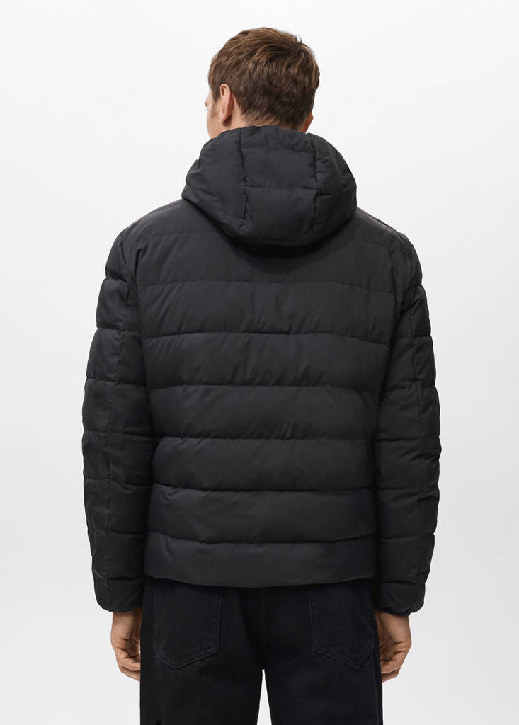 Quilted jacket with down and feather filling — Black