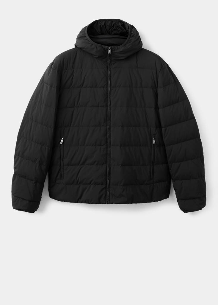 Quilted jacket with down and feather filling — Black