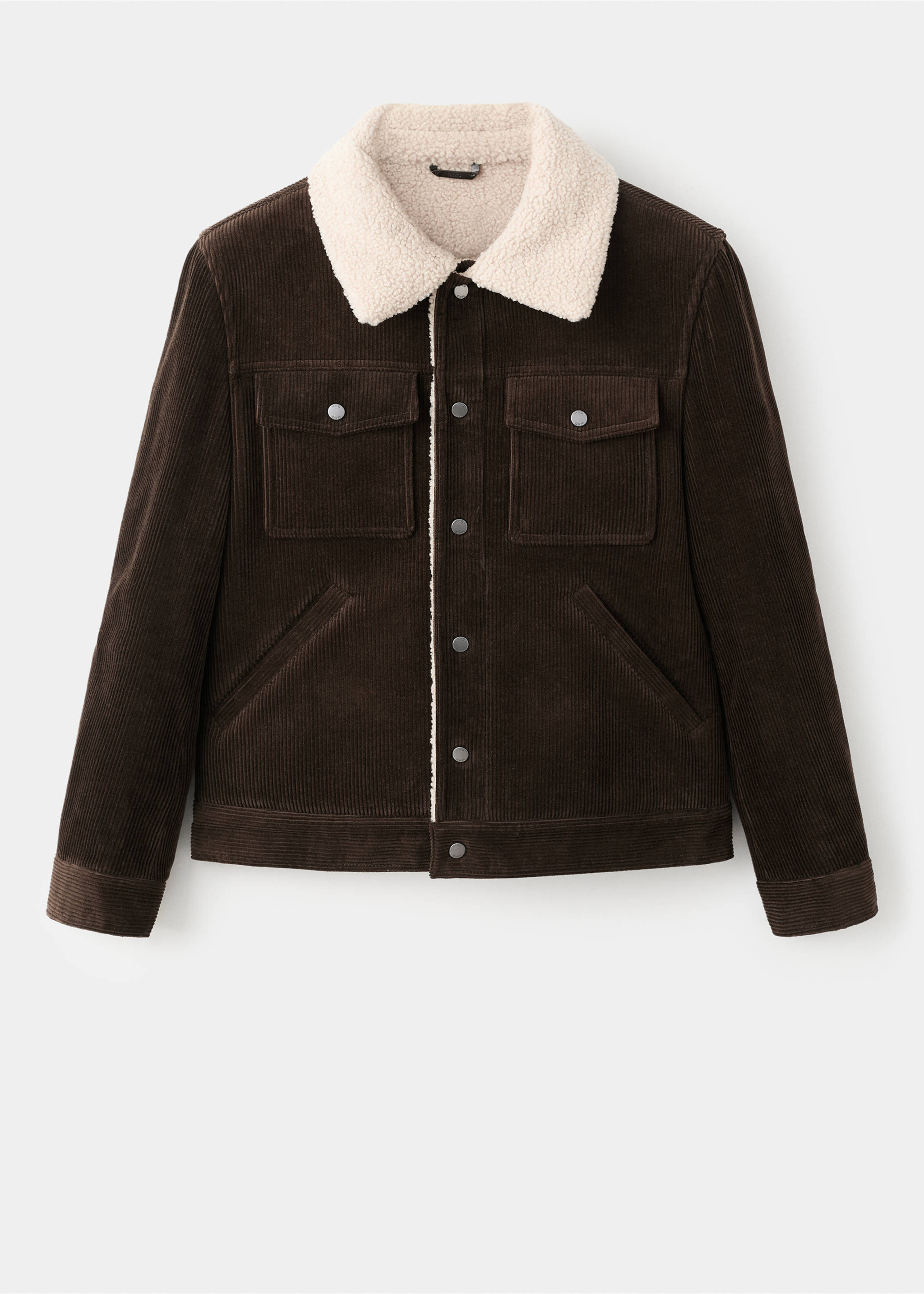 Вельветовая куртка на подкладке из искусственной овчины - Изделие без модели, Шоколадный. Ref: 27031179-00.