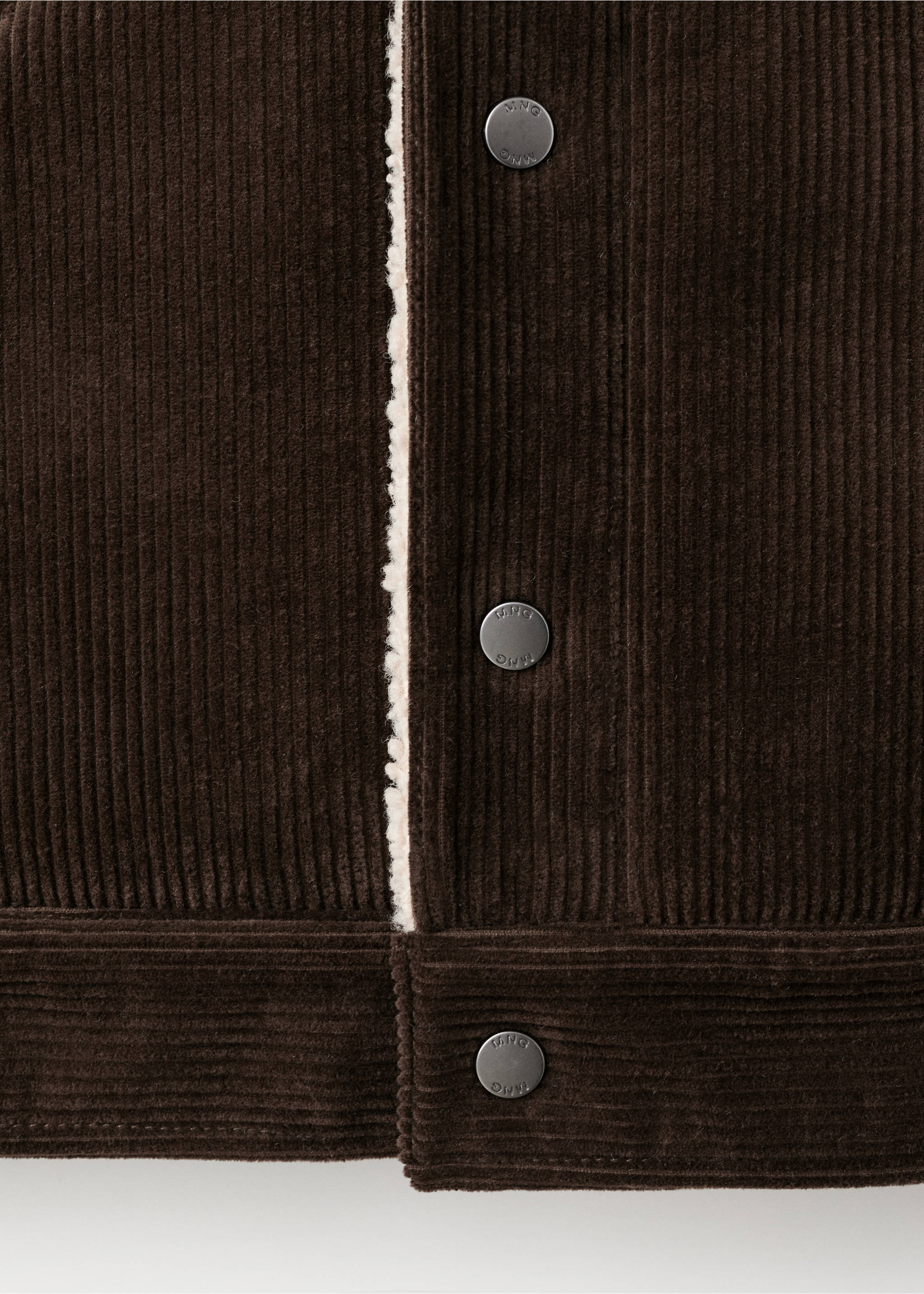 Вельветовая куртка на подкладке из искусственной овчины - Деталь изделия 0, Шоколадный. Ref: 27031179-00.