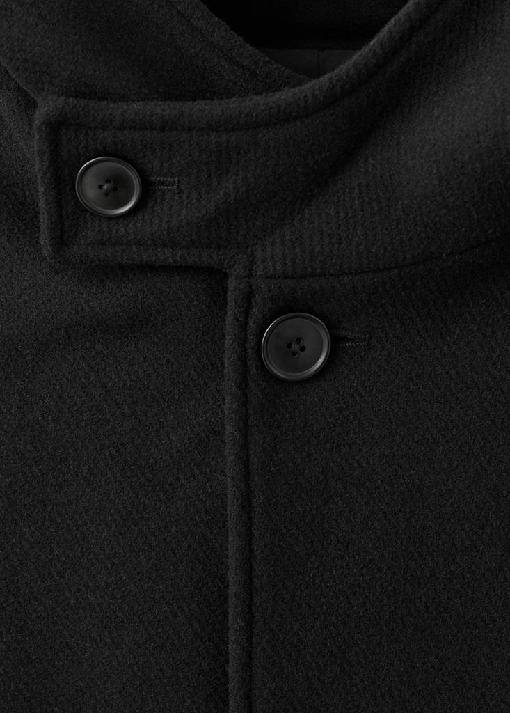 Wool blend hooded coat — Black