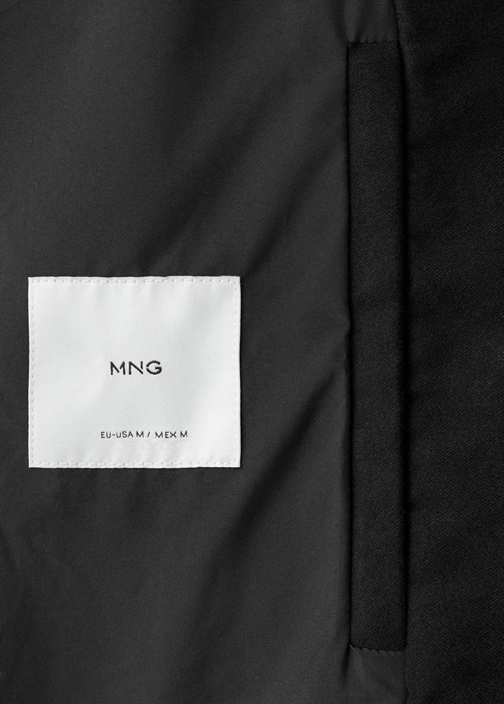 Wool blend hooded coat — Black