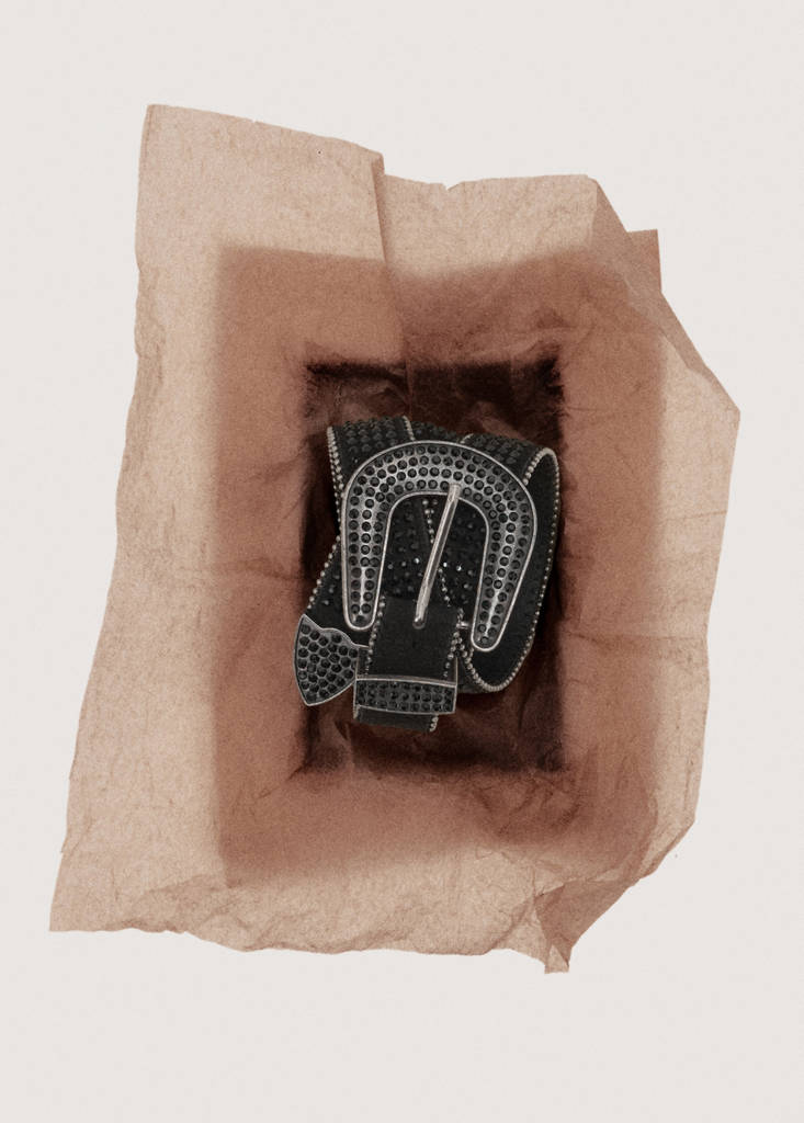 Rhinestone belt — Black
