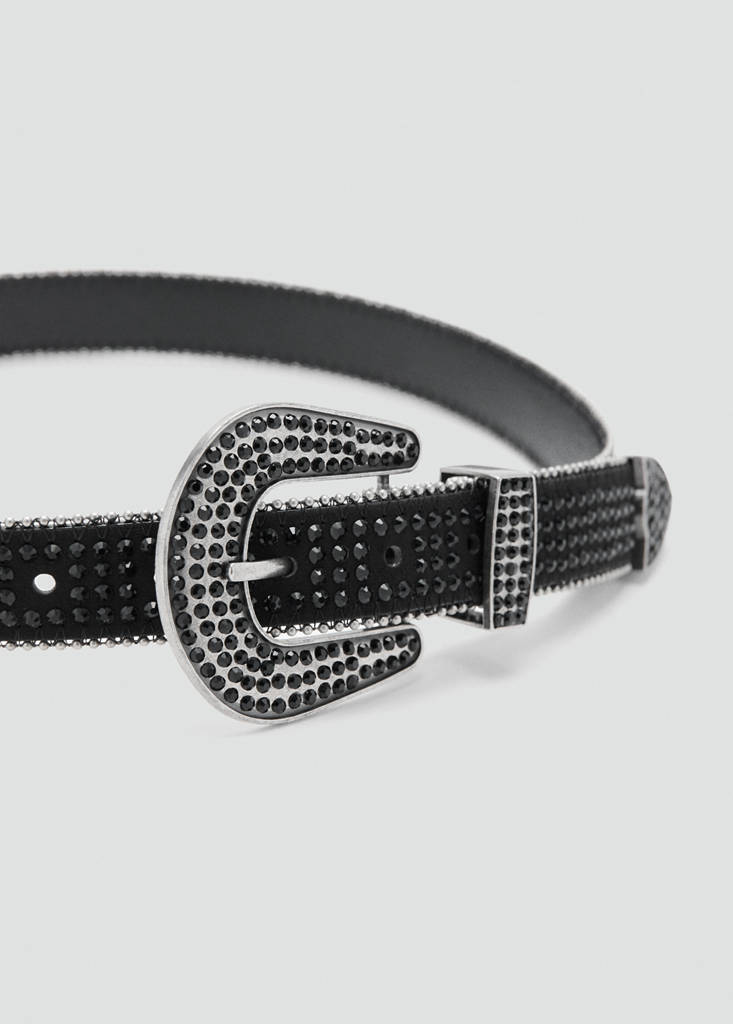 Rhinestone belt — Black