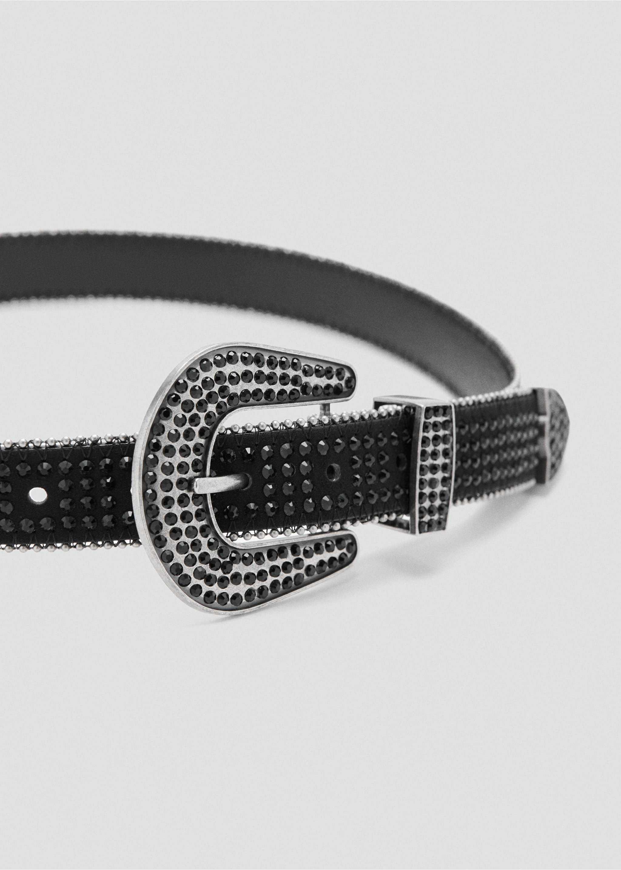 Rhinestone belt - Medium plane, Black. Ref: 27031183-00.