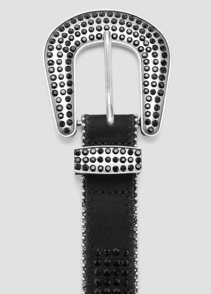 Rhinestone belt — Black