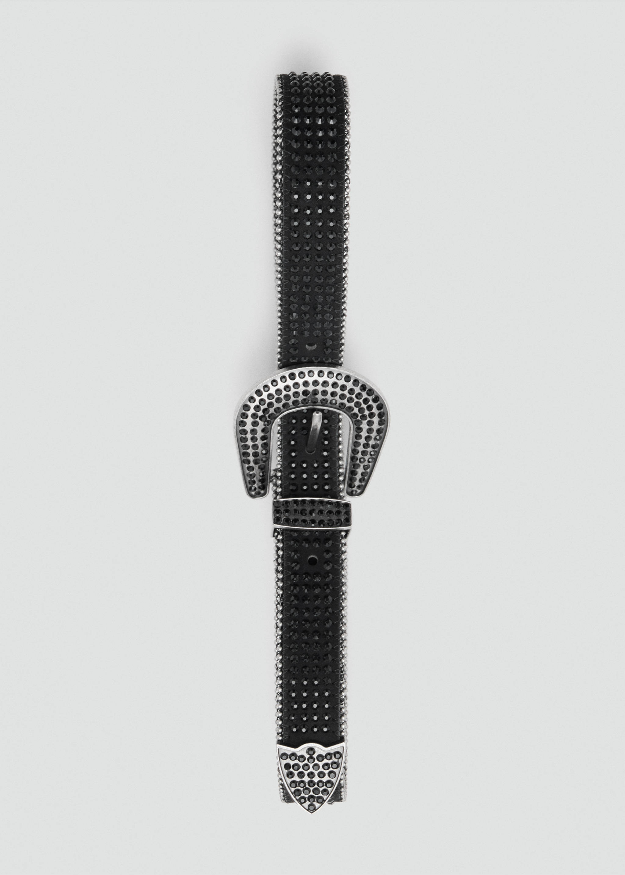 Rhinestone belt - Details of the article 2, Black. Ref: 27031183-00.