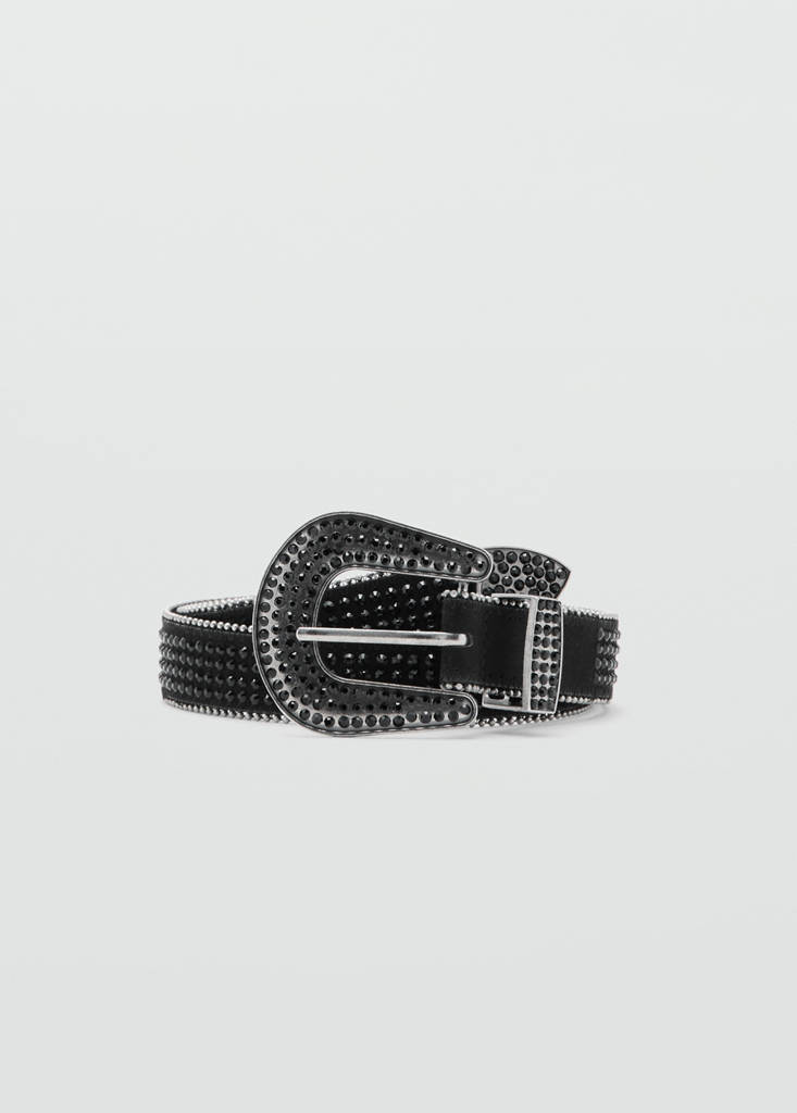 Rhinestone belt — Black