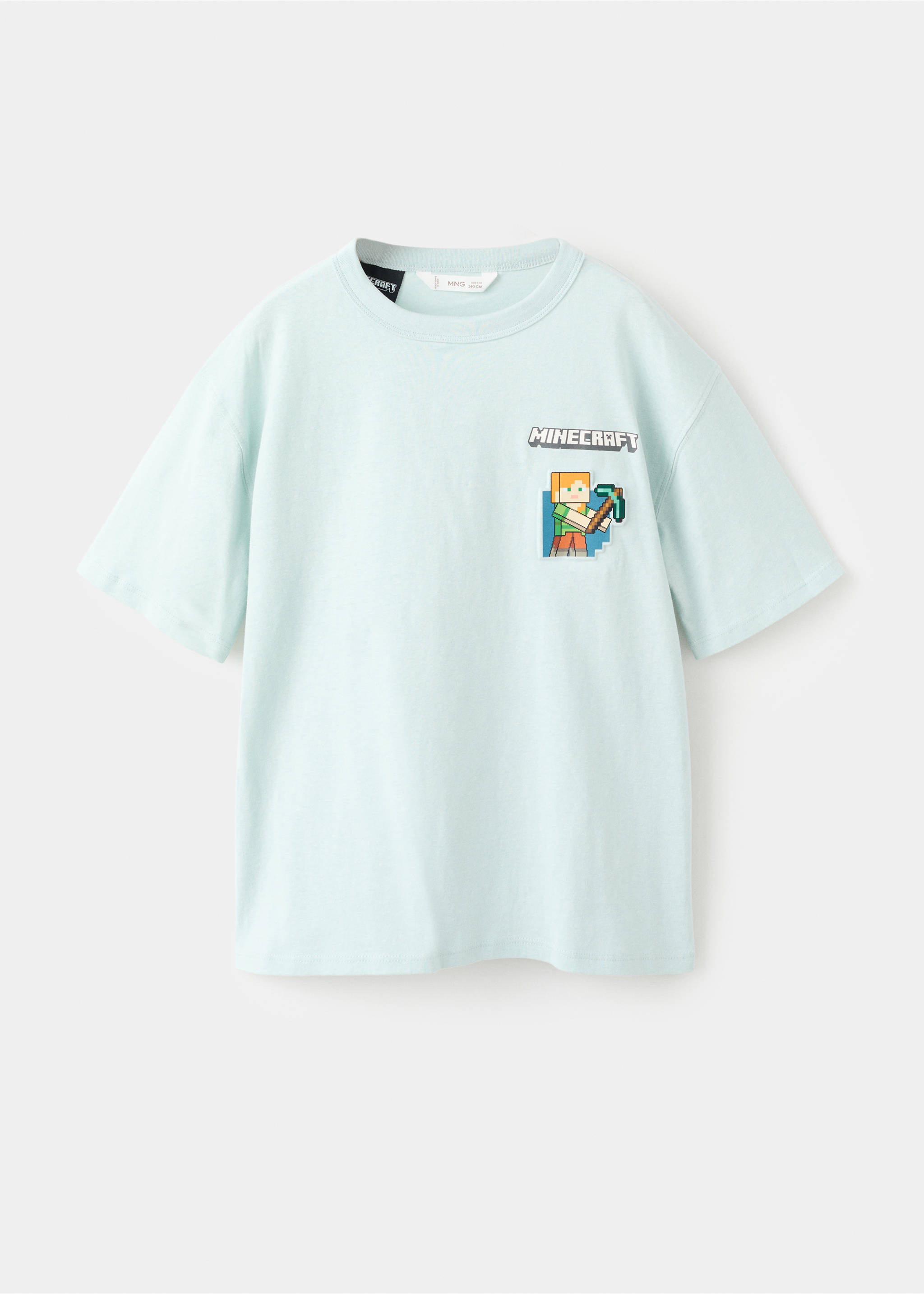 Minecraft cotton t-shirt - Article without model, Aqua Green. Ref: 27031185-00.