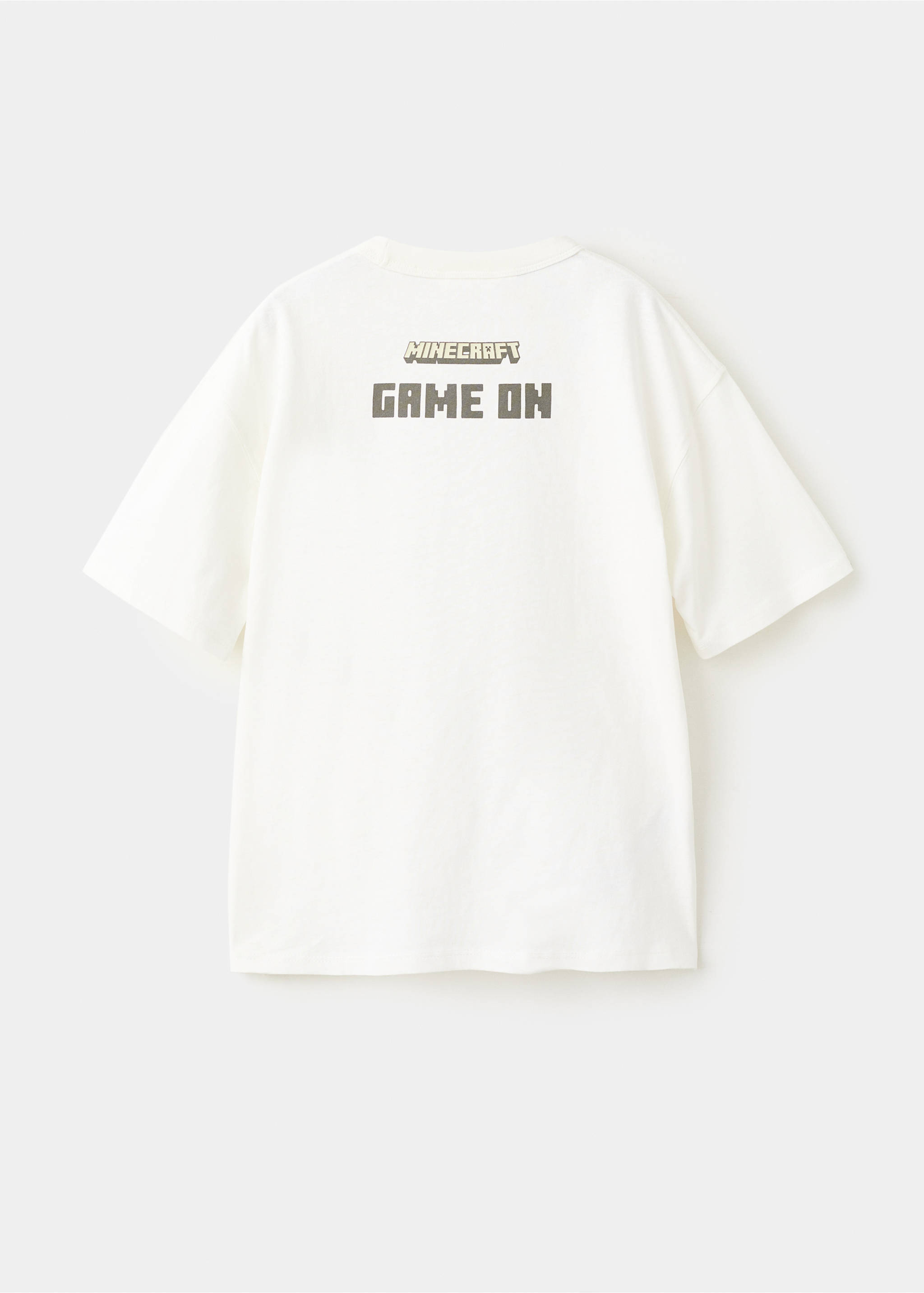 Футболка хлопок Minecraft - Обратная сторона изделия, Грязно-белый. Ref: 27031186-00.