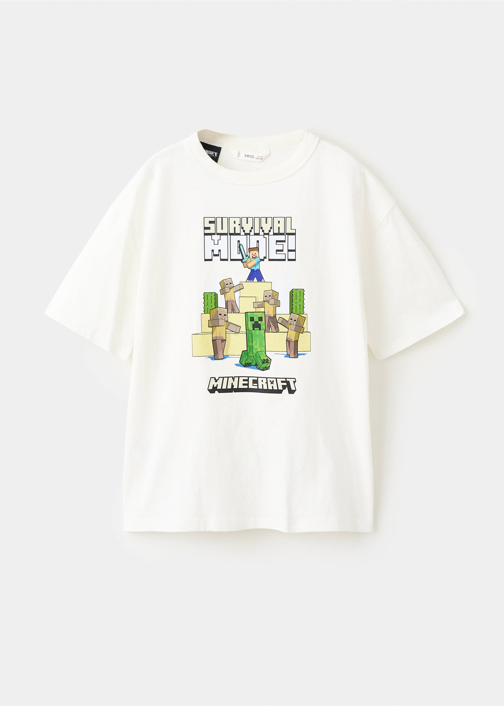 Minecraft cotton t-shirt - Article without model, Off White. Ref: 27031186-00.