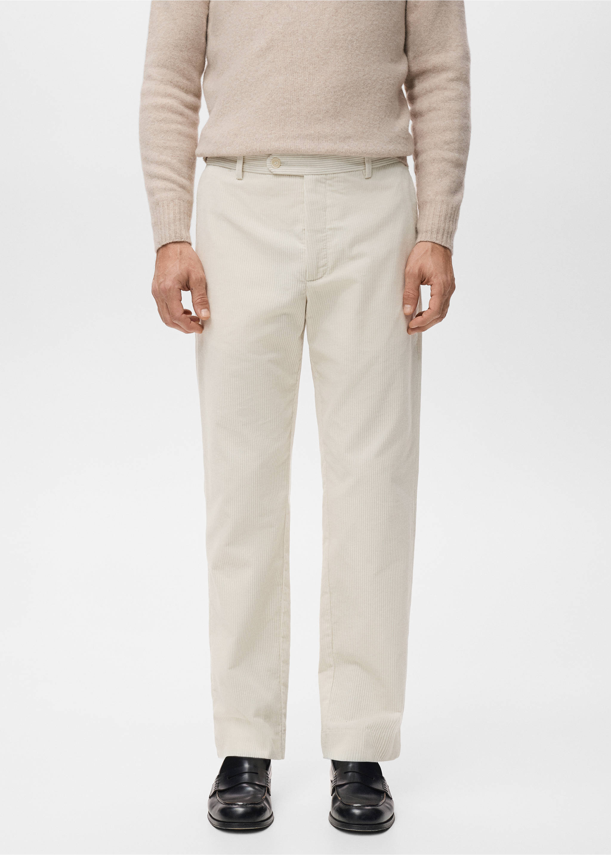 Regular Fit-Cordhose - Mittlere Ansicht, Cremeweiß. Ref: 27031188-00.
