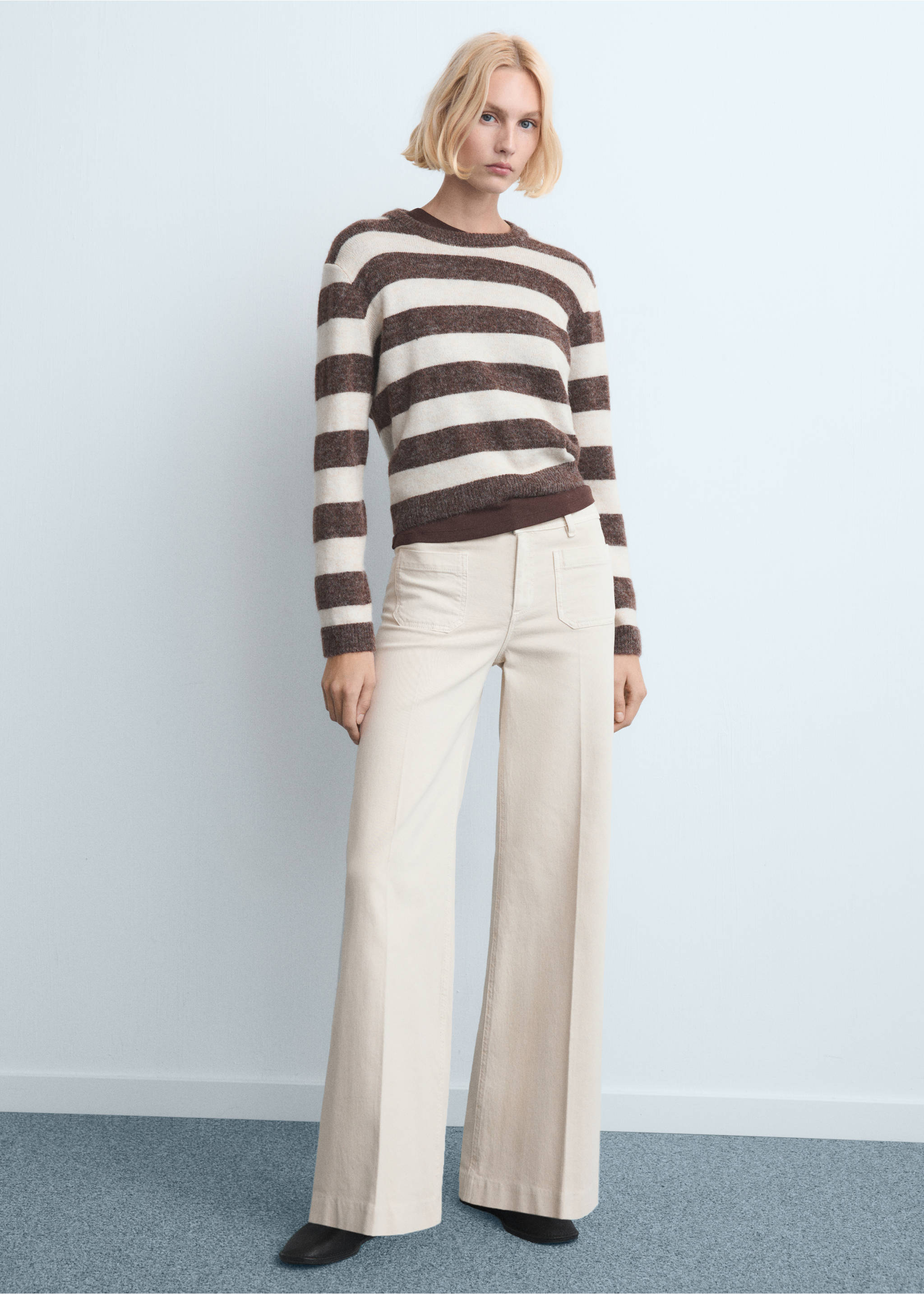 Wide leg jeans with pockets - General plane, Sand. Ref: 27031190-00.