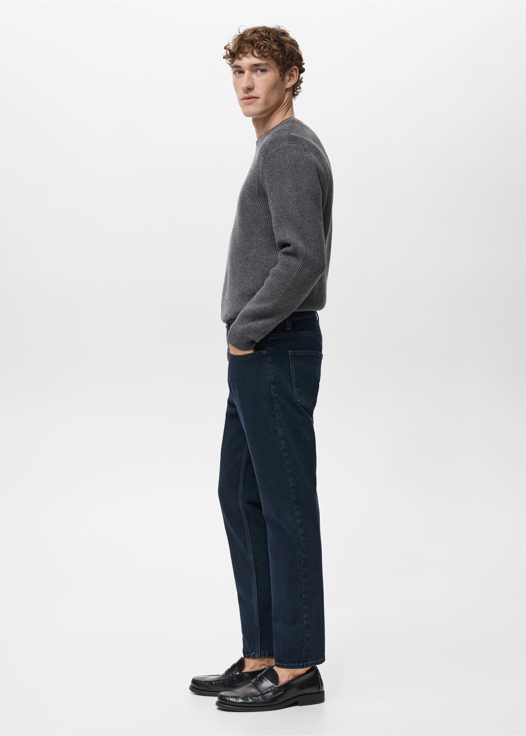 Ben cropped tapered-fit jeans - Details of the article 2, Deep Dark Blue. Ref: 27031192-00.