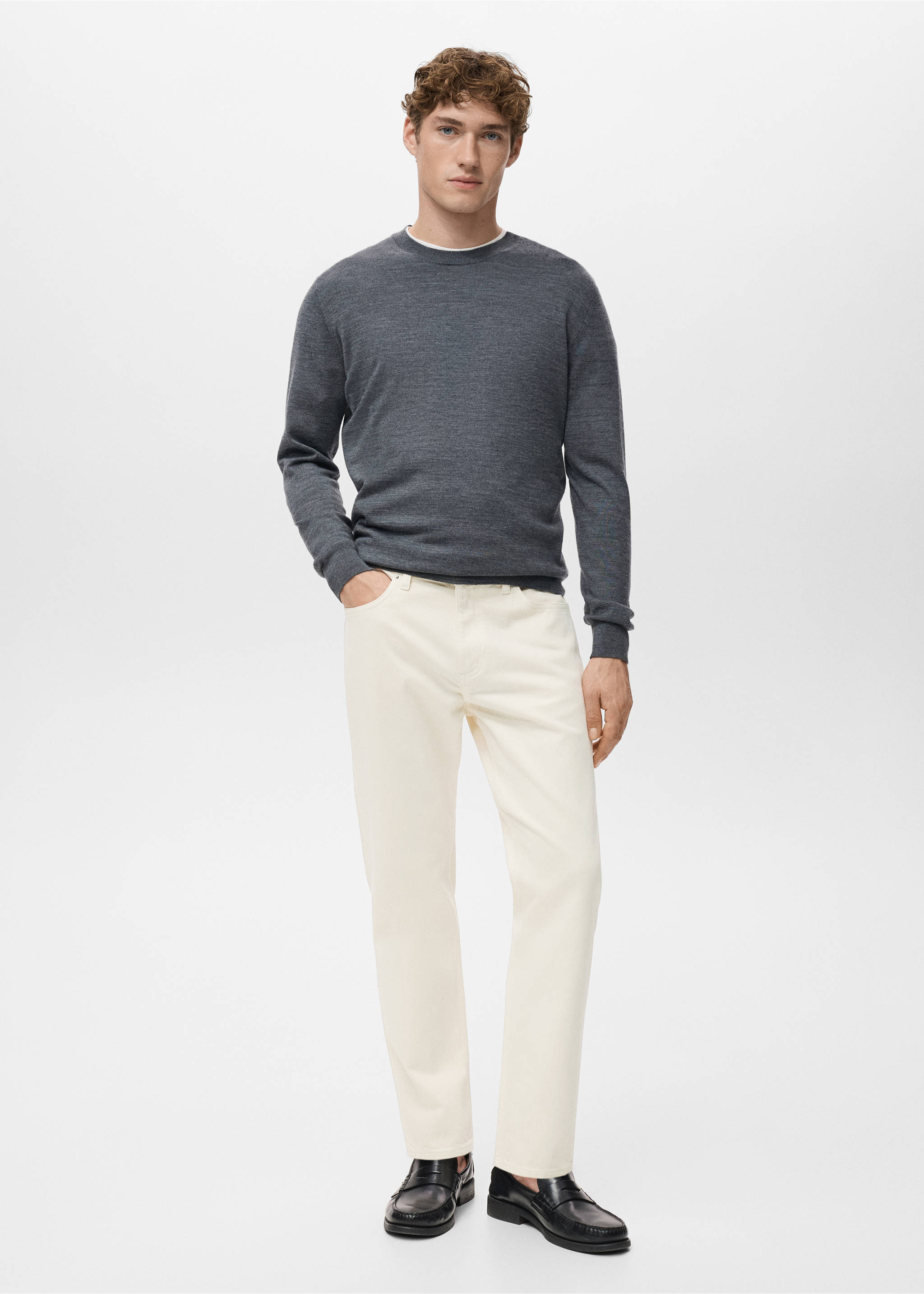 Ben cropped tapered-fit jeans - General plane, Ecru. Ref: 27031193-00.