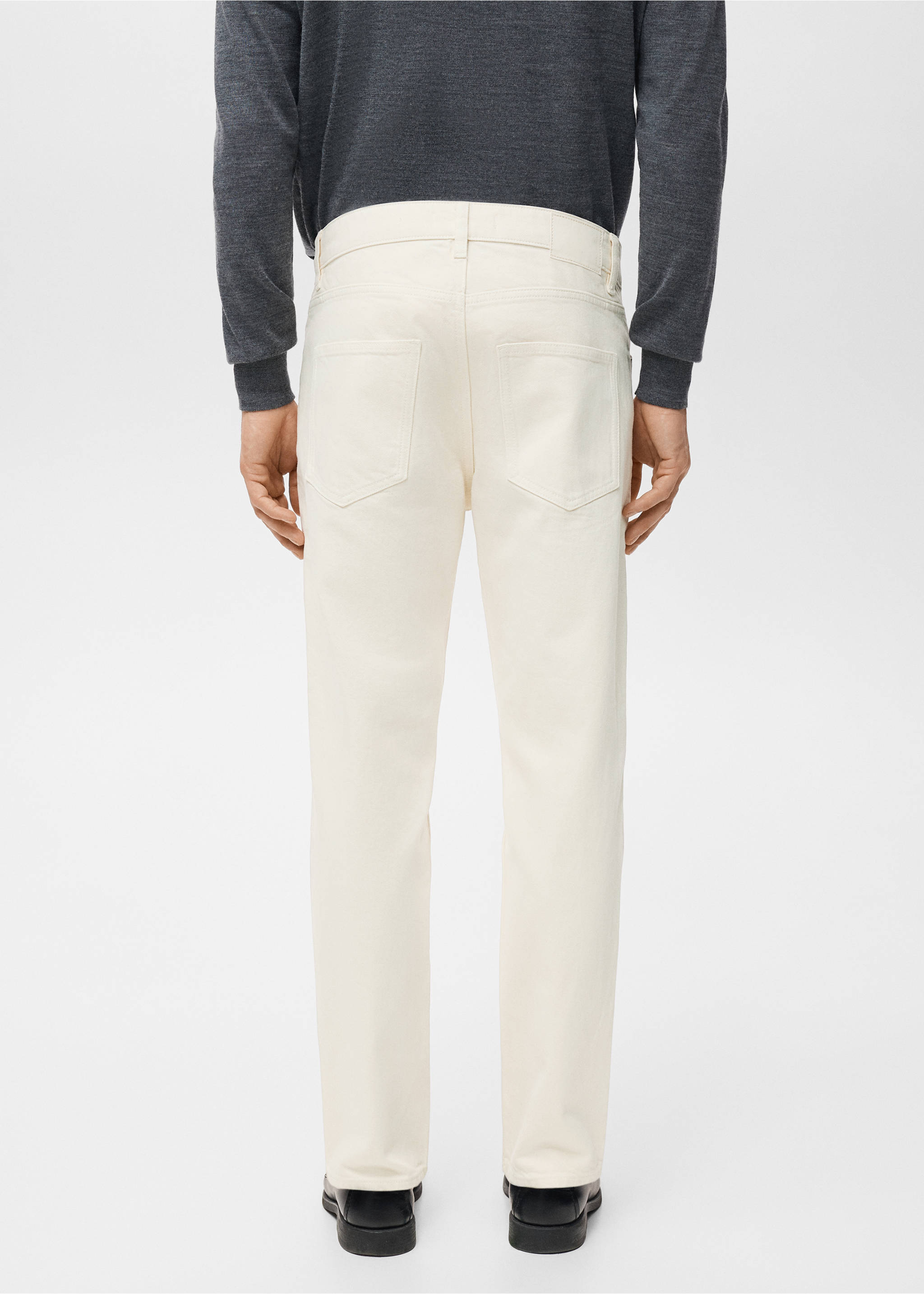 Ben cropped tapered-fit jeans - Reverse of the article, Ecru. Ref: 27031193-00.