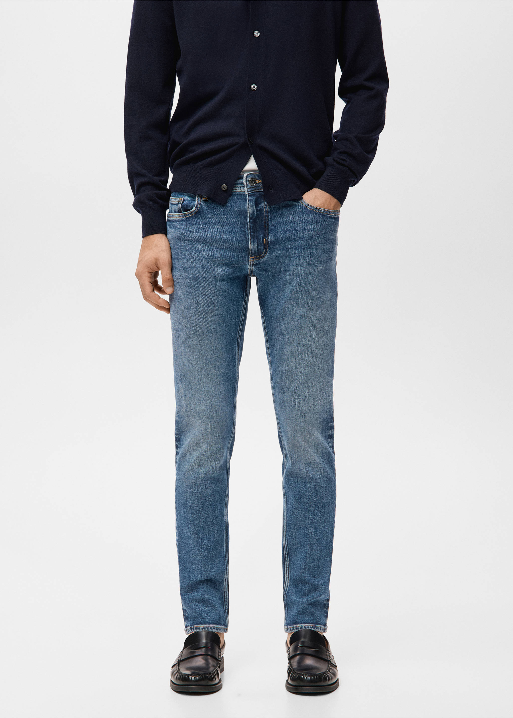 Jan slim-fit faded medium-wash Jeans - Medium plane, Medium Blue. Ref: 27031194-00.