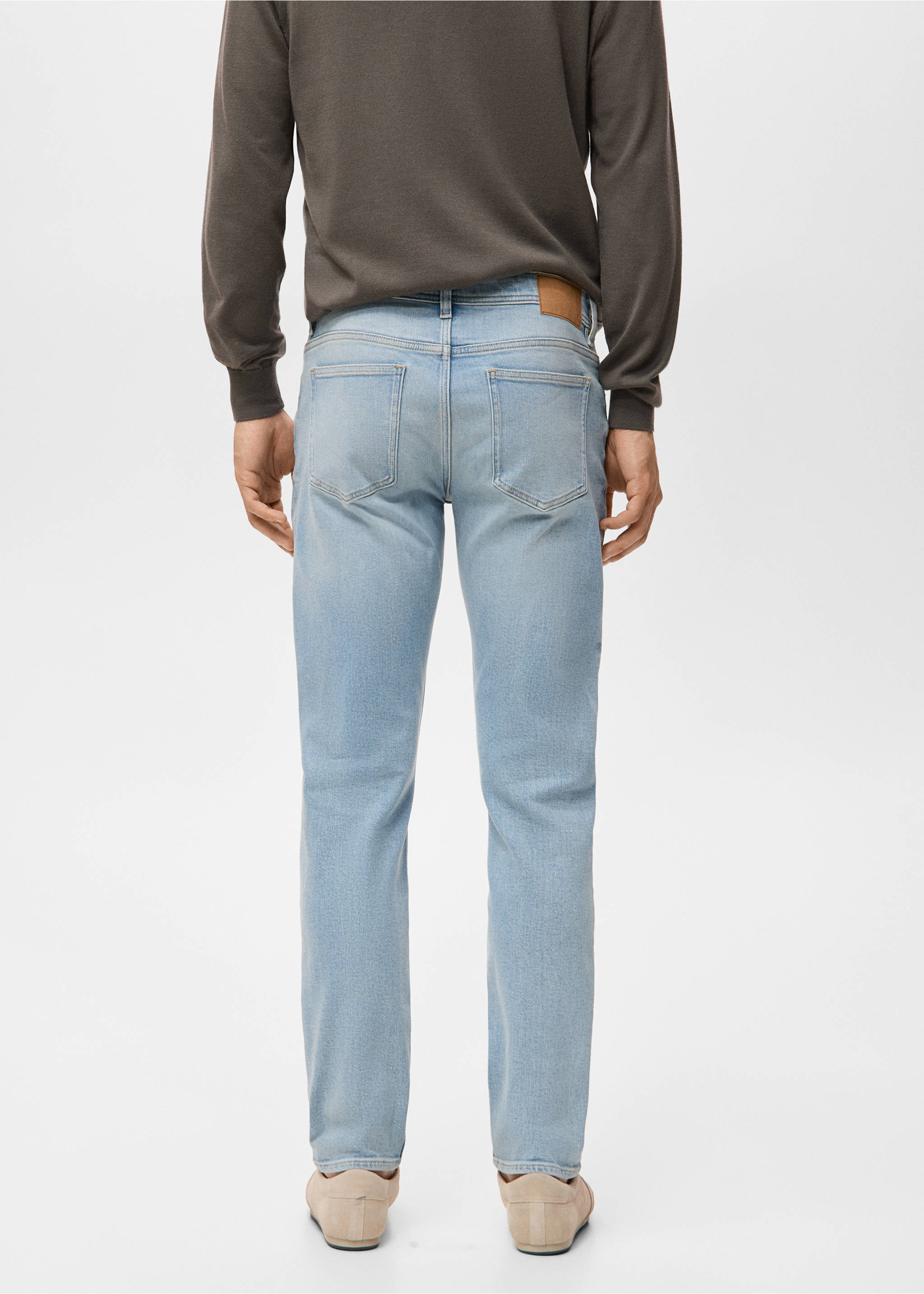 Jan slim-fit jeans with frayed effect - Reverse of the article, Light Blue. Ref: 27031195-00.