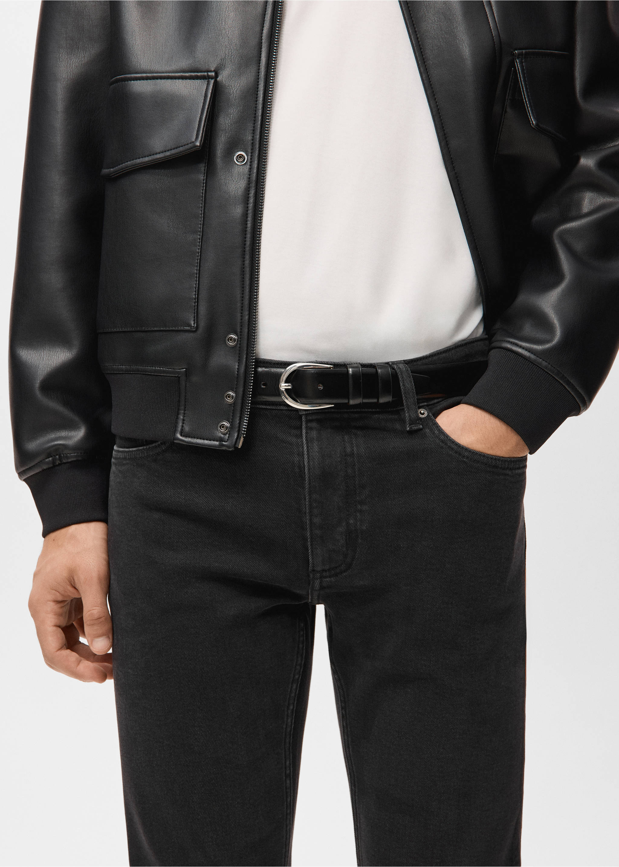 Slim fit black Jan jeans - Details of the article 1, Black denim. Ref: 27031196-00.