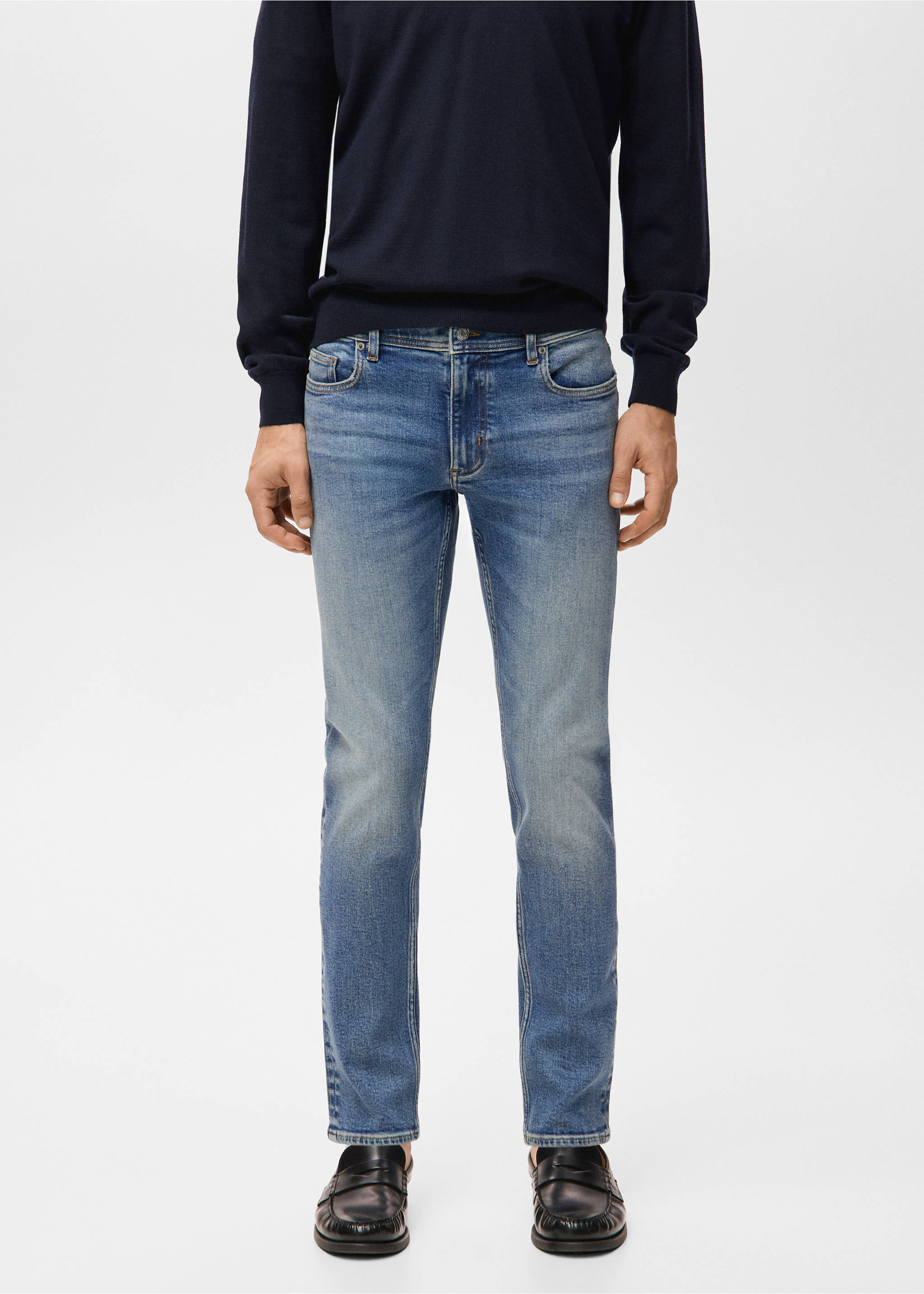 Jan slim-fit faded dark-wash jeans - Medium plane, Dark Blue. Ref: 27031197-00.