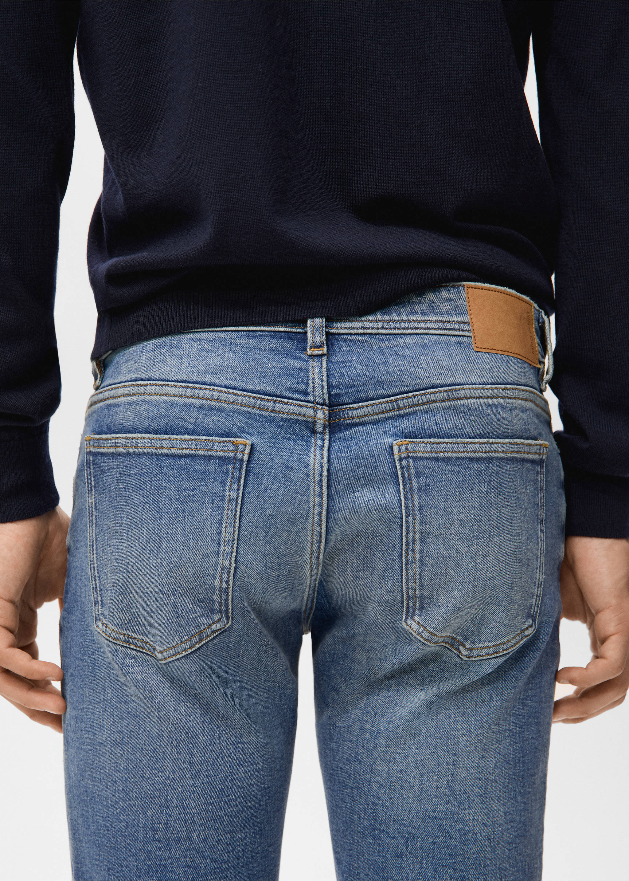 Jan slim-fit faded dark-wash jeans - Details of the article 6, Dark Blue. Ref: 27031197-00.