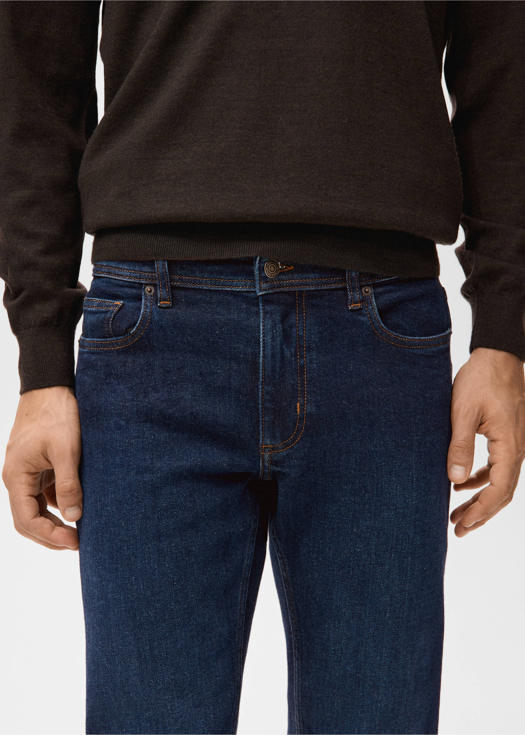 Jan slim-fit dark-wash jeans - Details of the article 1, Open Blue. Ref: 27031198-00.