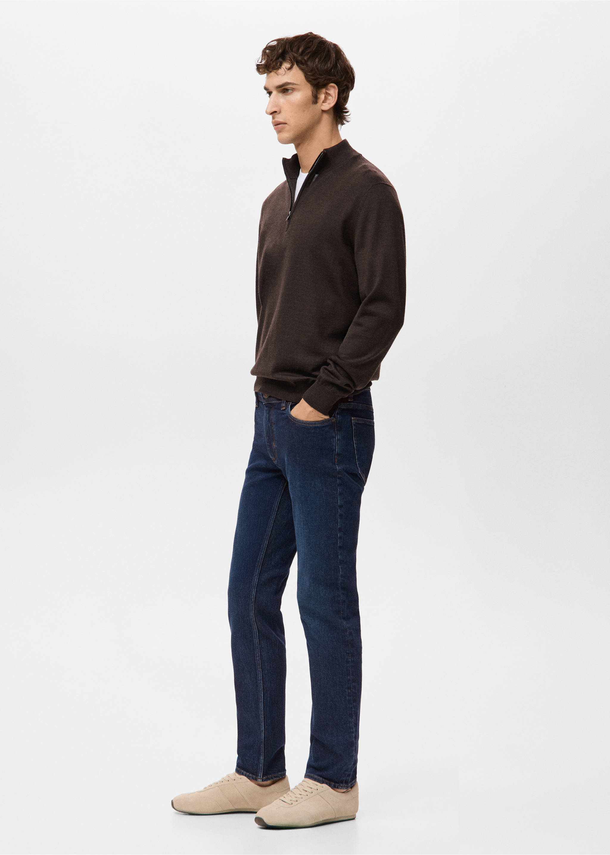 Jan slim-fit dark-wash jeans - Details of the article 2, Open Blue. Ref: 27031198-00.