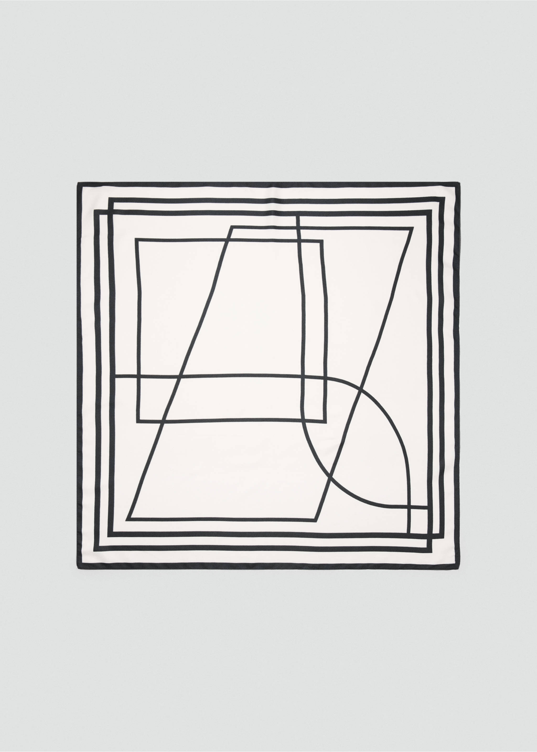 Geometric printed foulard - Article without model, Ecru. Ref: 27031199-00.