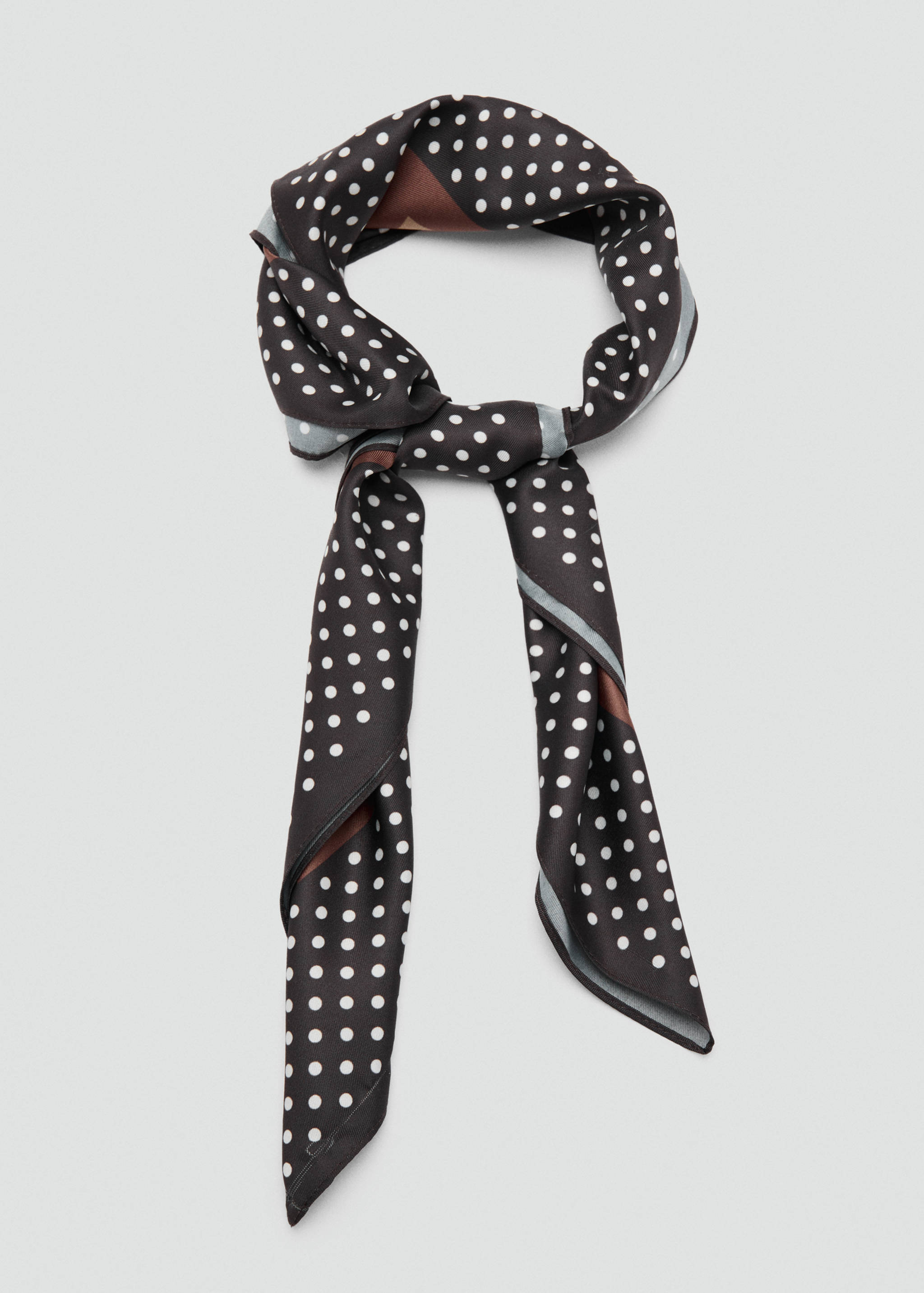 Satin check-print scarf - Details of the article 1