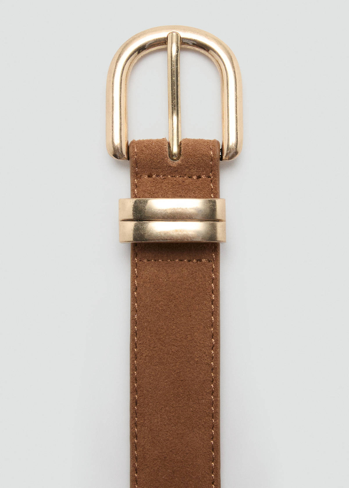 Suede leather belt — Brown