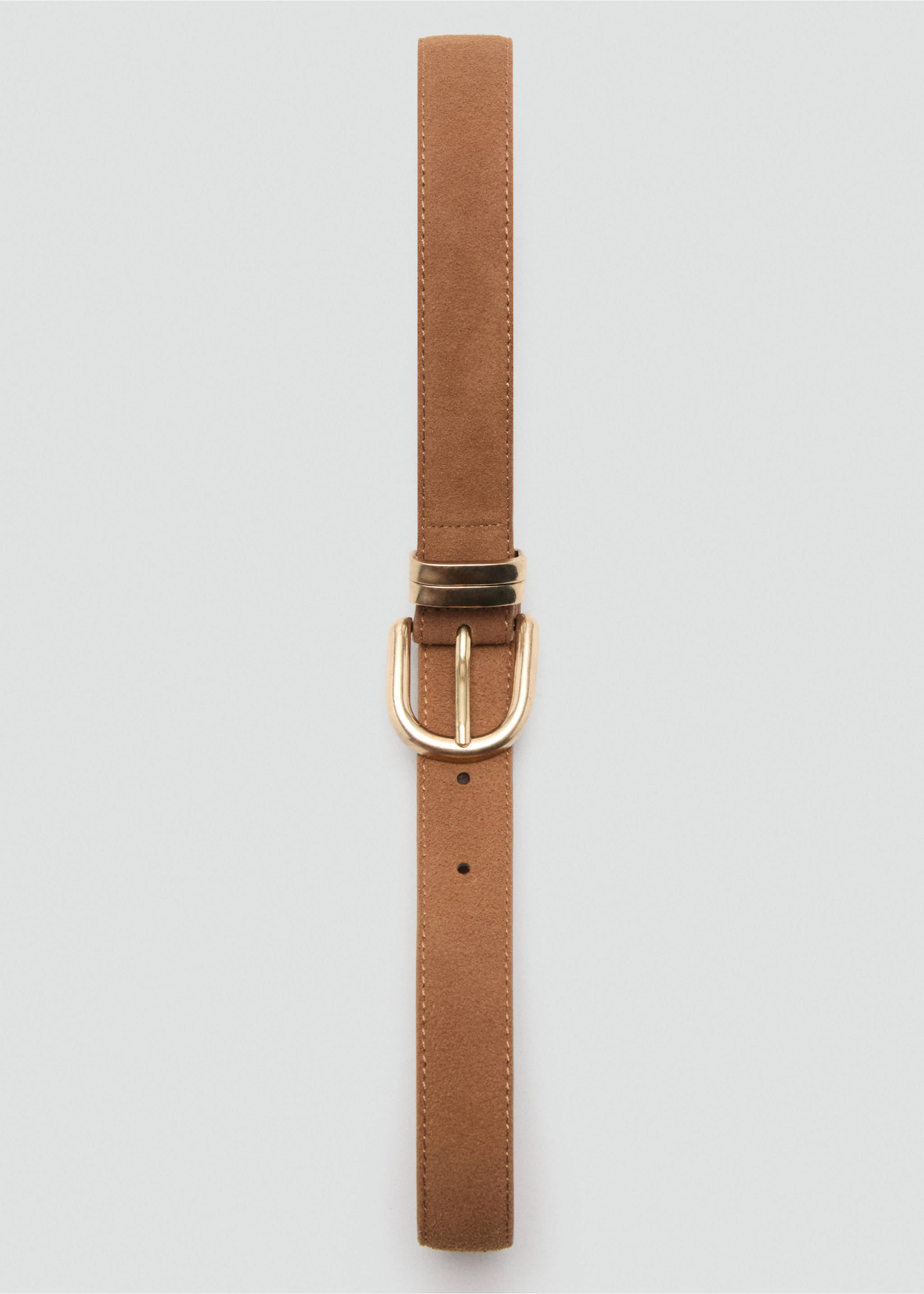Suede leather belt - Details of the article 2, Brown. Ref: 27031208-00.