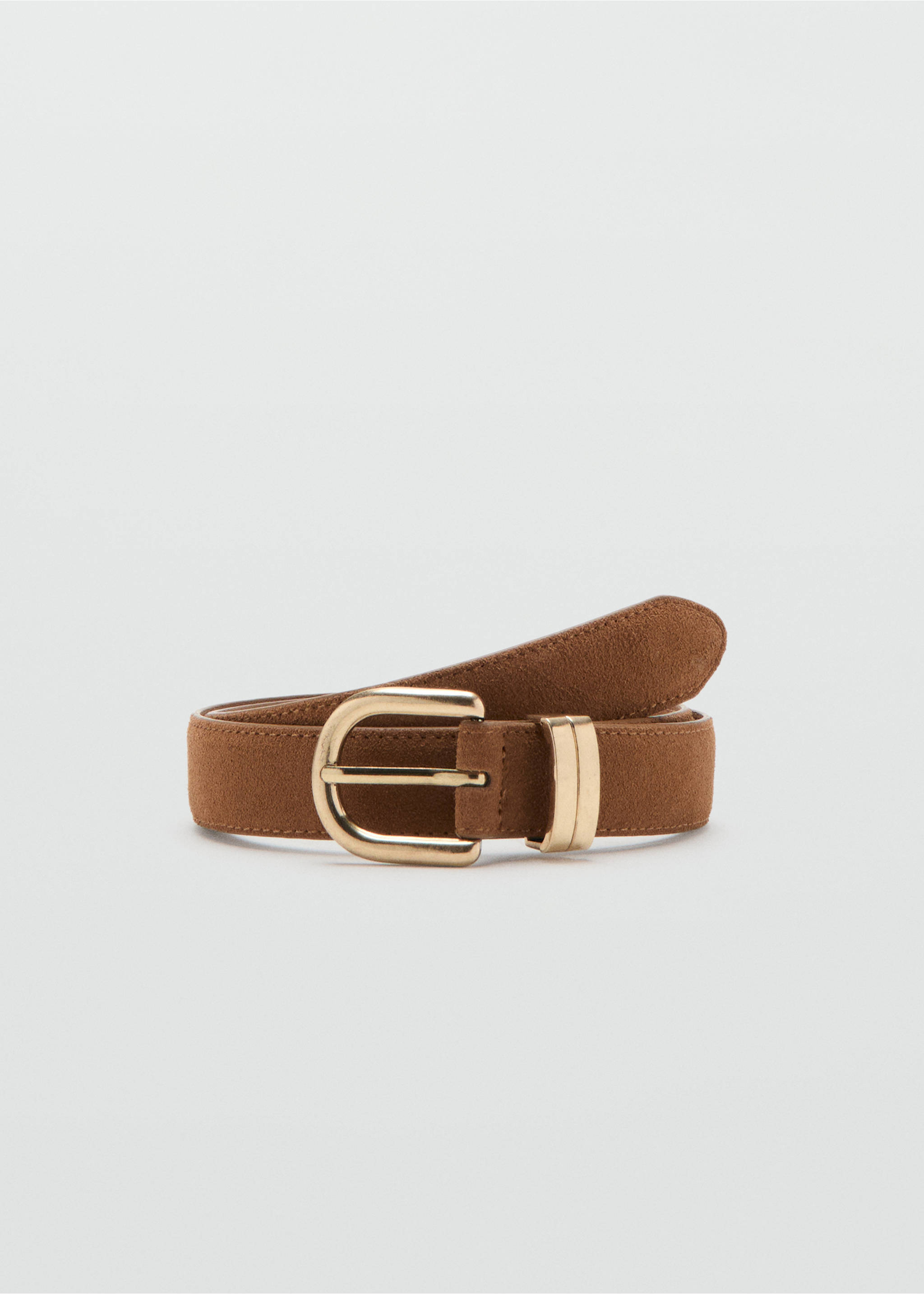 Suede leather belt - Article without model, Brown. Ref: 27031208-00.