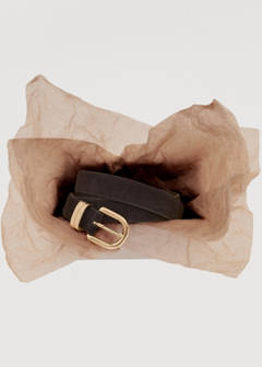 Suede leather belt — Chocolate 1