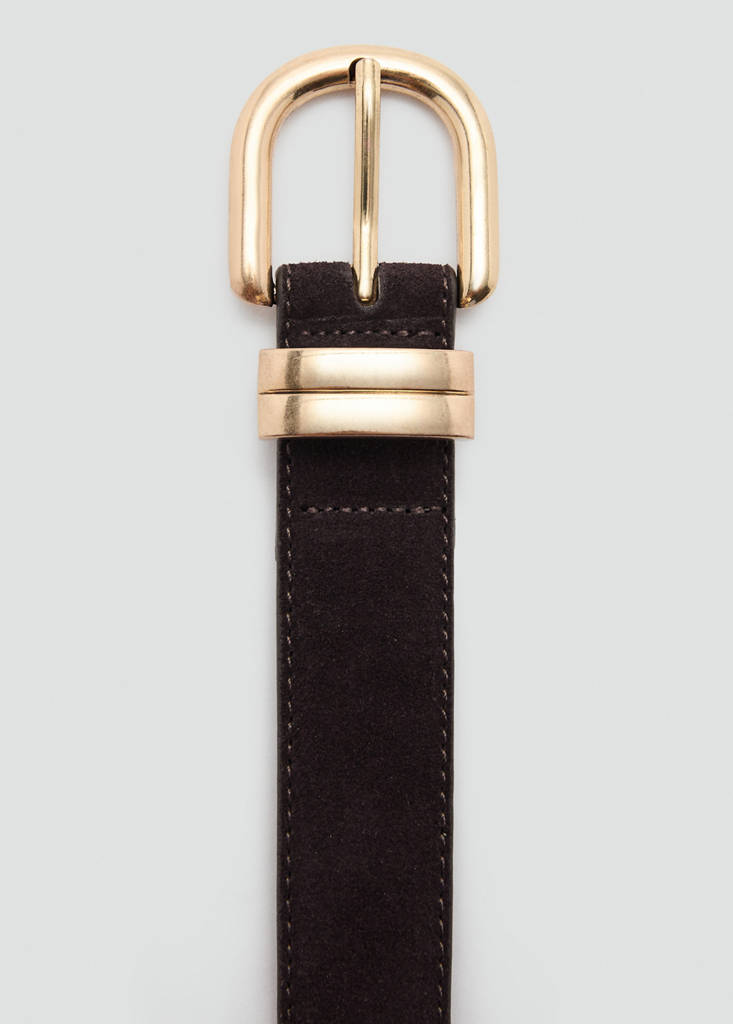 Suede leather belt — Chocolate