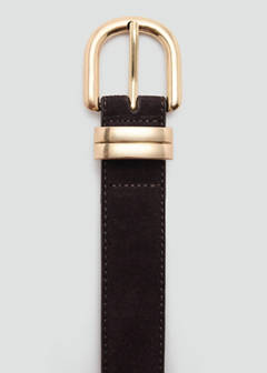 Suede leather belt — Chocolate 3