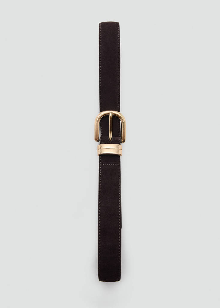 Suede leather belt — Chocolate