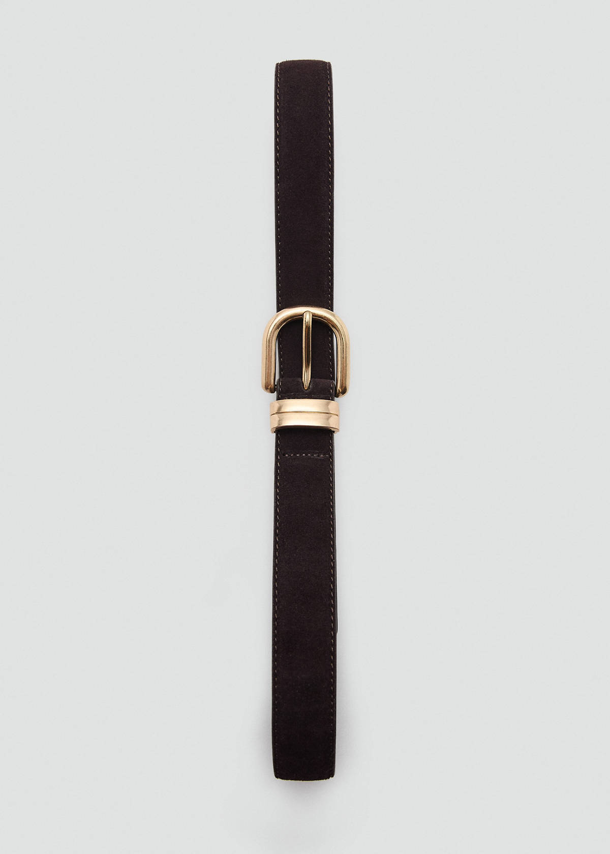 Suede leather belt — Chocolate