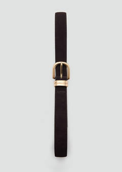 Suede leather belt — Chocolate 4