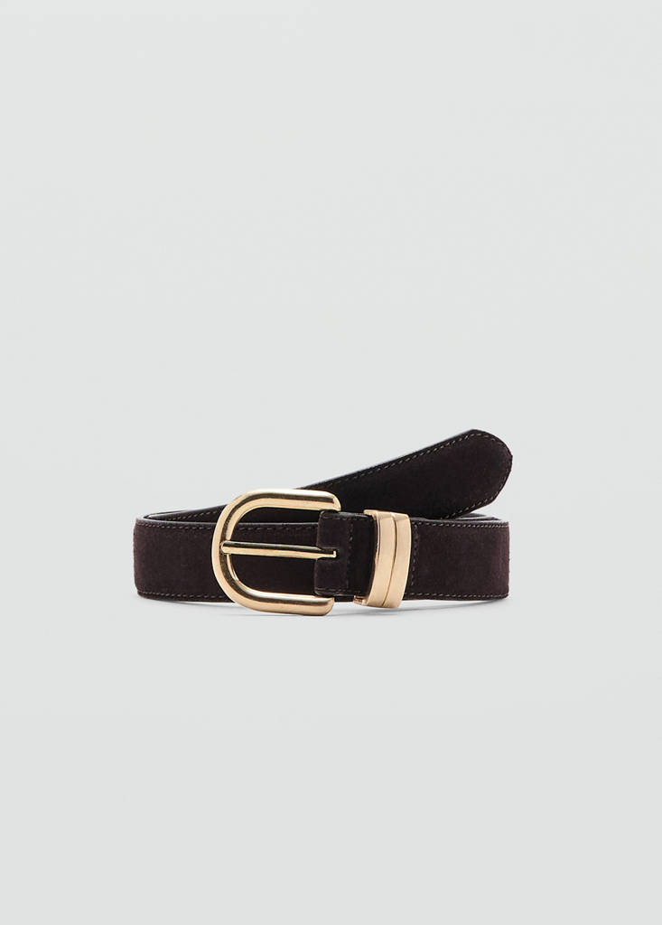 Suede leather belt — Chocolate